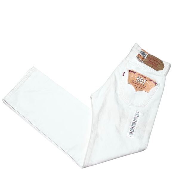 Levis 501 Original Fit Jeans 31x32 White Straight Leg Button Fly 100% Cotton New - Picture 3 of 14
